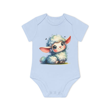 SnuggleNest Organic Baby Bodysuit (Short Sleeves) Sheep