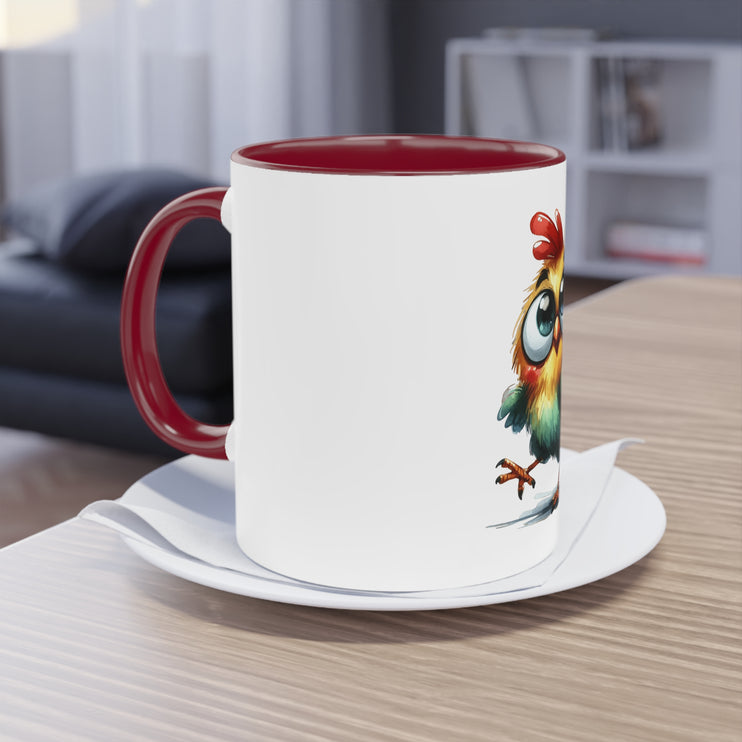 Harmony Two-Tone Coffee Mug: Sip in Style, Revel in Comfort - Chicken