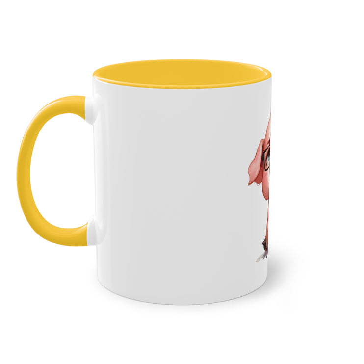 Harmony Two-Tone Coffee Mug: Sip in Style, Revel in Comfort - Pig