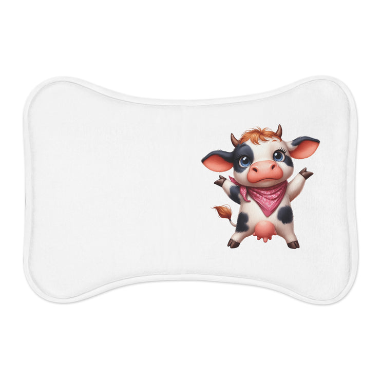 CharmPaws Pet Feeding Mats: Keep Mealtime Mess-Free & Stylish! - Cow