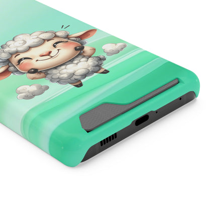 EnchantGuard Phone Case with Card Holder: Style Meets Functionality - Sheep