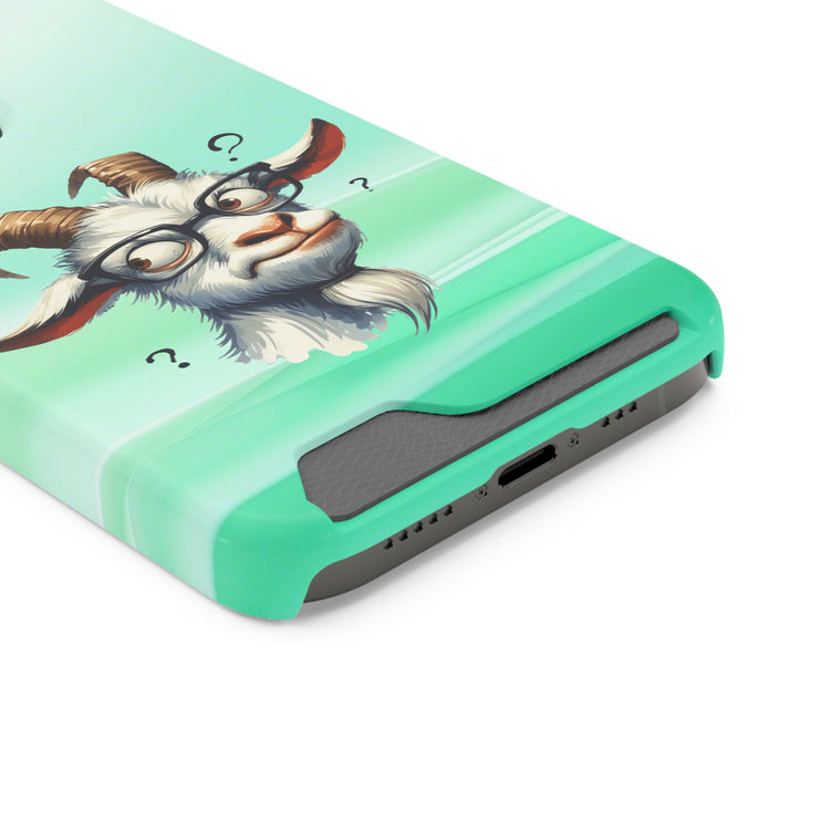 EnchantGuard Phone Case with Card Holder: Style Meets Functionality - Goat