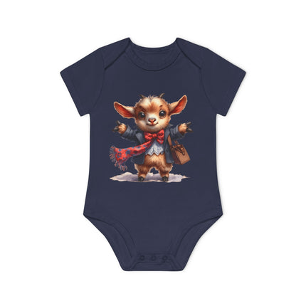 SnuggleNest Organic Baby Bodysuit (Short Sleeves) Goat