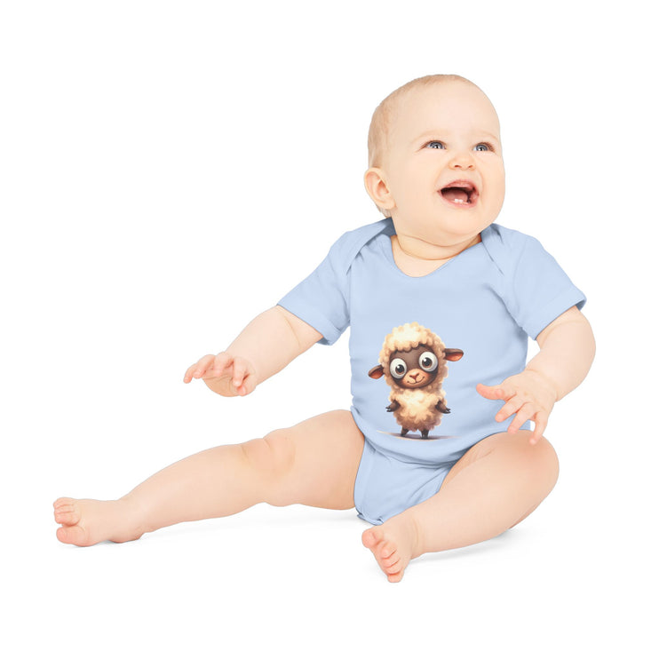 SnuggleNest Organic Baby Bodysuit (Short Sleeves) Sheep