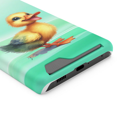 EnchantGuard Phone Case with Card Holder: Style Meets Functionality - Duck