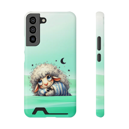 EnchantGuard Phone Case with Card Holder: Style Meets Functionality - Sheep