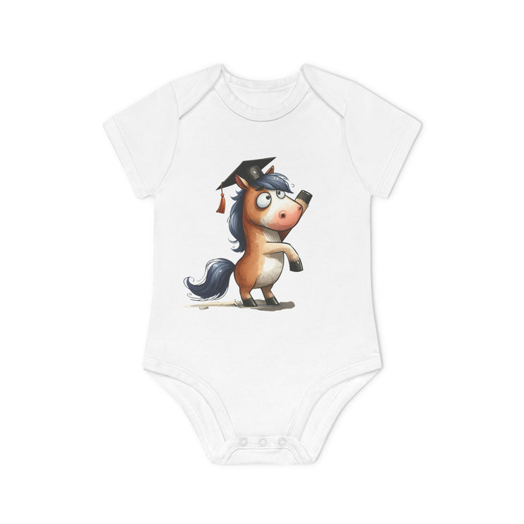 SnuggleNest Organic Baby Bodysuit (Short Sleeves) Horse