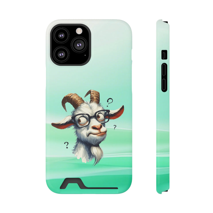 EnchantGuard Phone Case with Card Holder: Style Meets Functionality - Goat