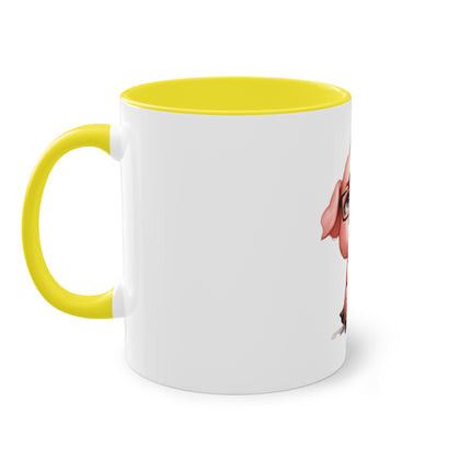 Harmony Two-Tone Coffee Mug: Sip in Style, Revel in Comfort - Pig