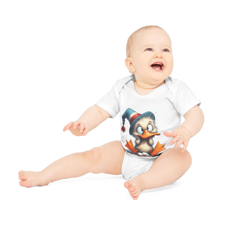 SnuggleNest Organic Baby Bodysuit (Short Sleeves) Duck