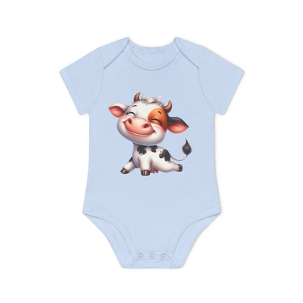 SnuggleNest Organic Baby Bodysuit (Short Sleeves)  Cow