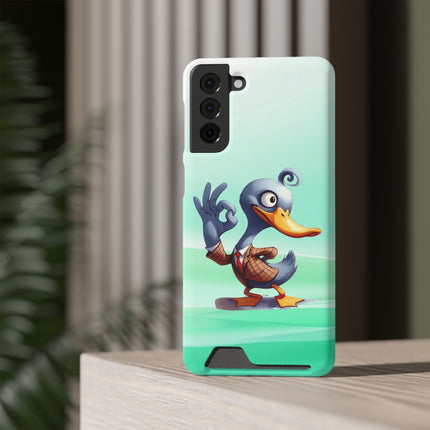 EnchantGuard Phone Case with Card Holder: Style Meets Functionality - Duck