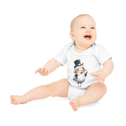 SnuggleNest Organic Baby Bodysuit (Short Sleeves) Sheep