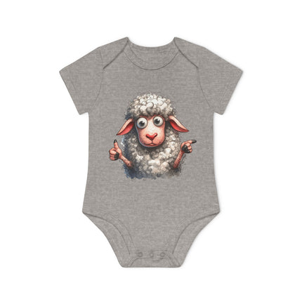 SnuggleNest Organic Baby Bodysuit (Short Sleeves) Sheep