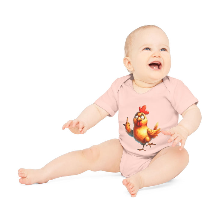 SnuggleNest Organic Baby Bodysuit (Short Sleeves)  Chicken