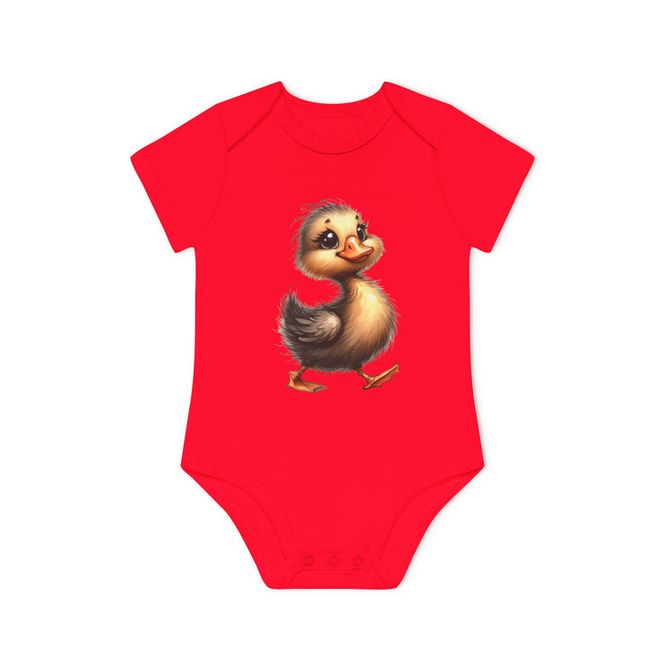 SnuggleNest Organic Baby Bodysuit (Short Sleeves) Duck