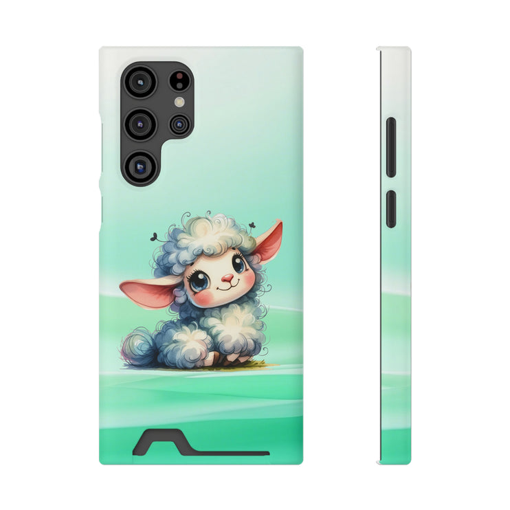 EnchantGuard Phone Case with Card Holder: Style Meets Functionality - Sheep