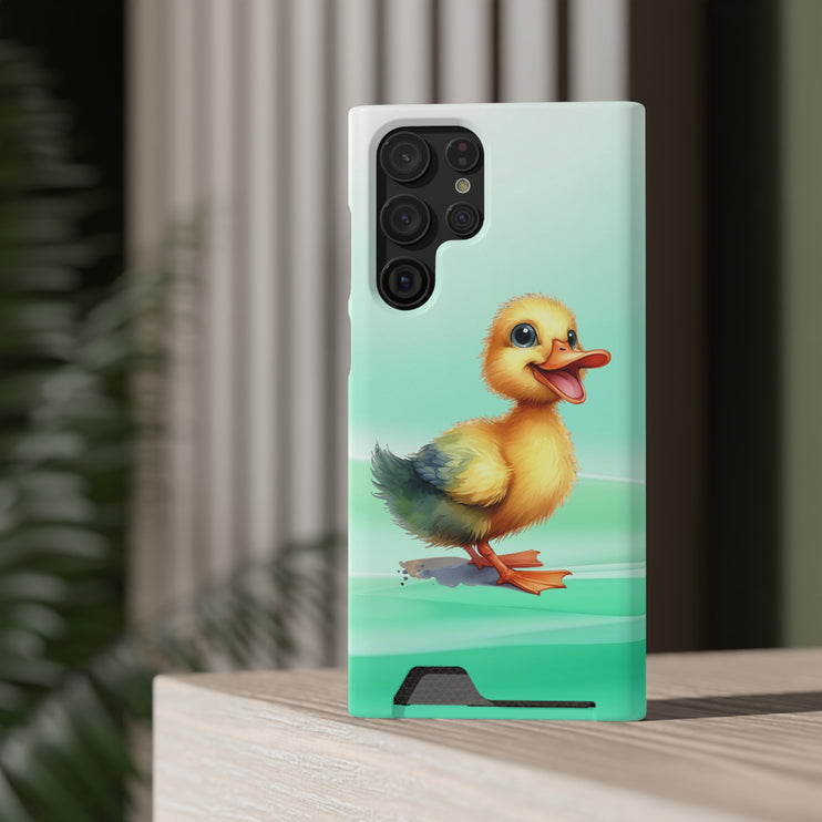 EnchantGuard Phone Case with Card Holder: Style Meets Functionality - Duck