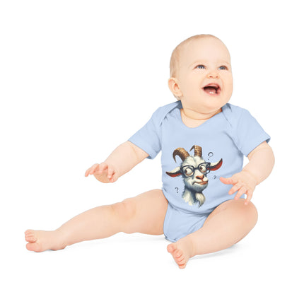 SnuggleNest Organic Baby Bodysuit (Short Sleeves) Goat