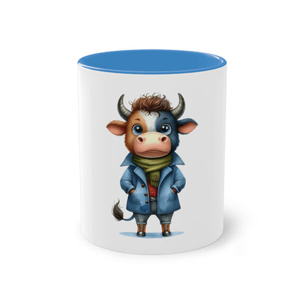 Harmony Two-Tone Coffee Mug: Sip in Style, Revel in Comfort - Cow