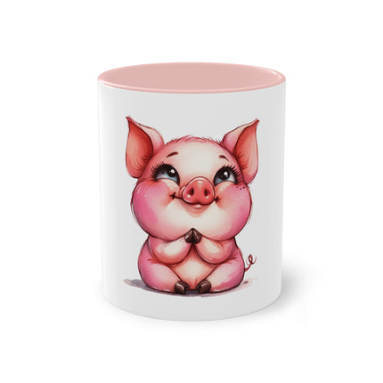 Harmony Two-Tone Coffee Mug: Sip in Style, Revel in Comfort - Pig