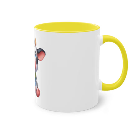 Harmony Two-Tone Coffee Mug: Sip in Style, Revel in Comfort - Cow