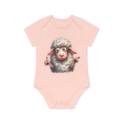 SnuggleNest Organic Baby Bodysuit (Short Sleeves) Sheep