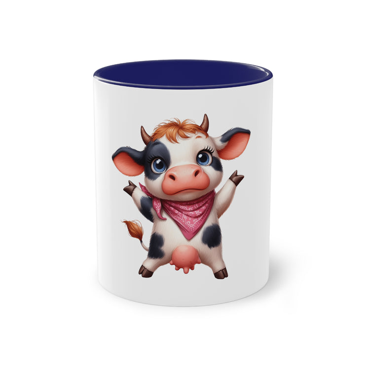 Harmony Two-Tone Coffee Mug: Sip in Style, Revel in Comfort - Cow