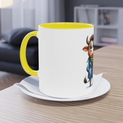 Harmony Two-Tone Coffee Mug: Sip in Style, Revel in Comfort - Cow