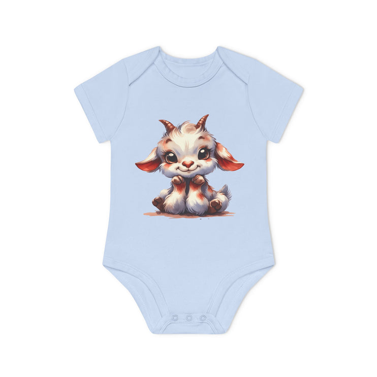 SnuggleNest Organic Baby Bodysuit (Short Sleeves) Goat