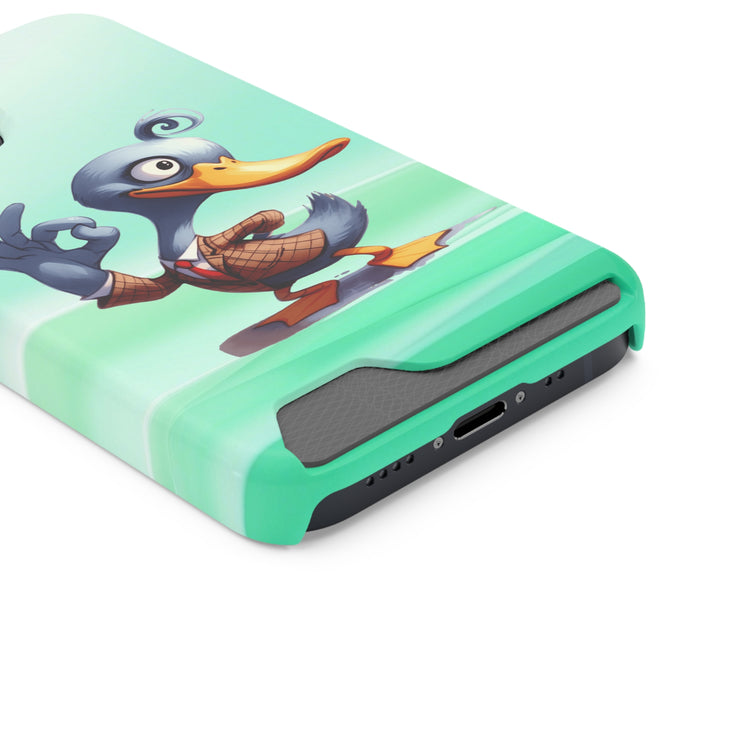 EnchantGuard Phone Case with Card Holder: Style Meets Functionality - Duck