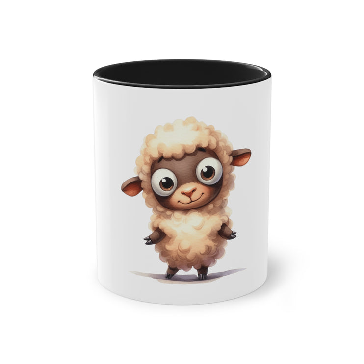 Harmony Two-Tone Coffee Mug: Sip in Style, Revel in Comfort - Sheep