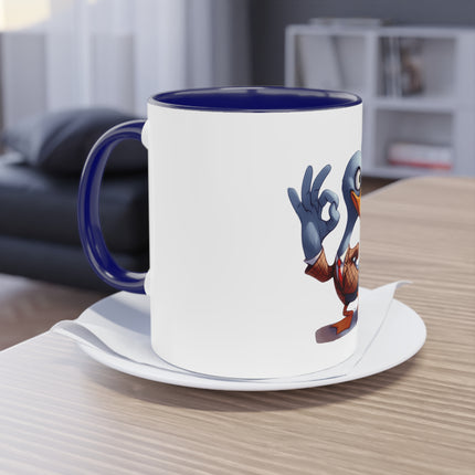 Harmony Two-Tone Coffee Mug: Sip in Style, Revel in Comfort - Duck