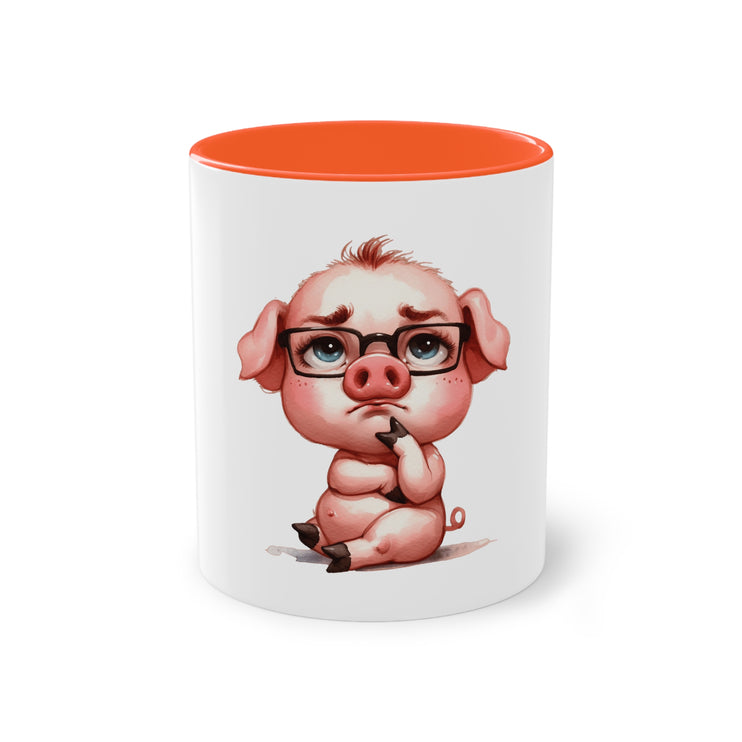 Harmony Two-Tone Coffee Mug: Sip in Style, Revel in Comfort - Pig