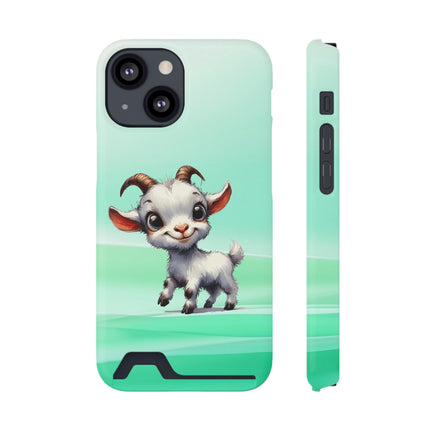 EnchantGuard Phone Case with Card Holder: Style Meets Functionality - Goat