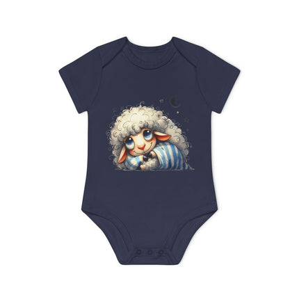 SnuggleNest Organic Baby Bodysuit (Short Sleeves) Sheep