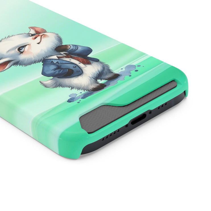 EnchantGuard Phone Case with Card Holder: Style Meets Functionality - Goat