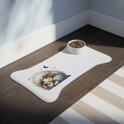 CharmPaws Pet Feeding Mats: Keep Mealtime Mess-Free & Stylish! - Sheep