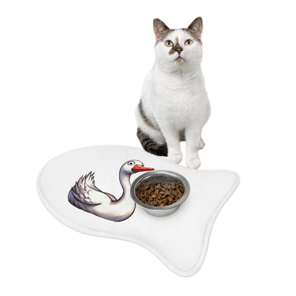 CharmPaws Pet Feeding Mats: Keep Mealtime Mess-Free & Stylish! - Swan