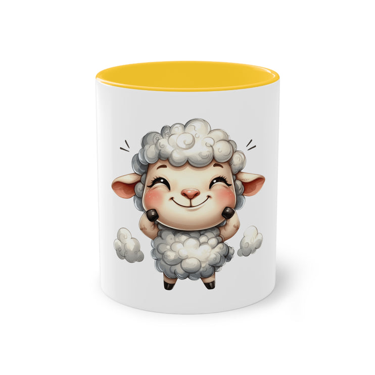 Harmony Two-Tone Coffee Mug: Sip in Style, Revel in Comfort - Sheep