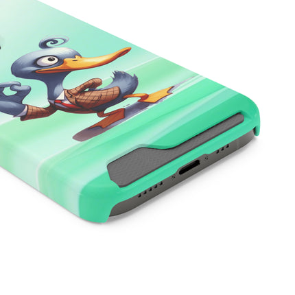 EnchantGuard Phone Case with Card Holder: Style Meets Functionality - Duck