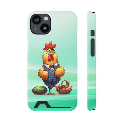 EnchantGuard Phone Case with Card Holder: Style Meets Functionality - Rooster