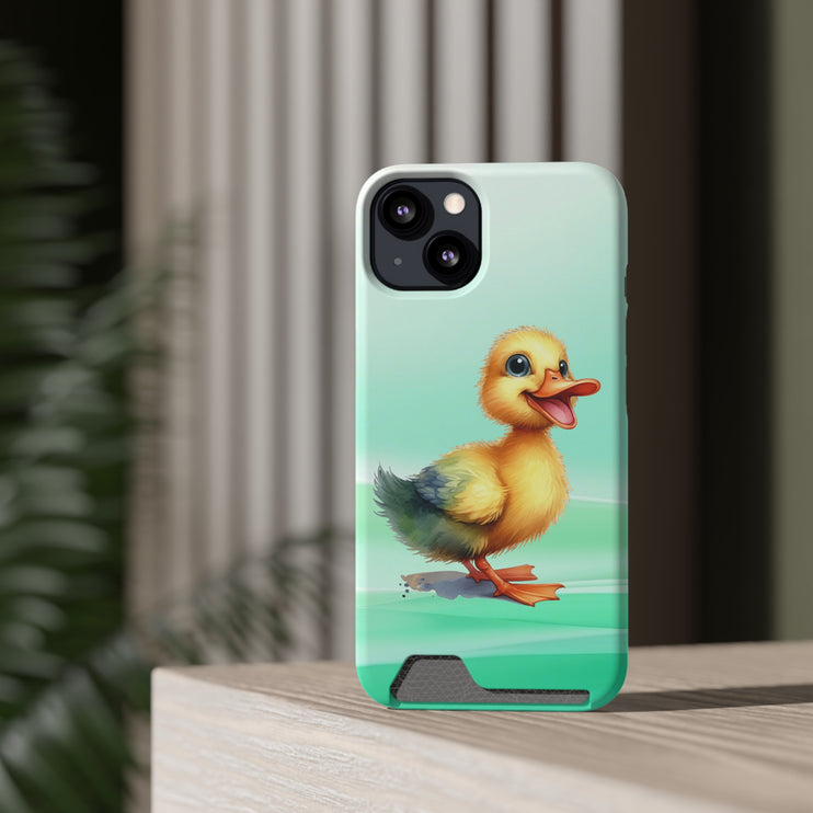 EnchantGuard Phone Case with Card Holder: Style Meets Functionality - Duck