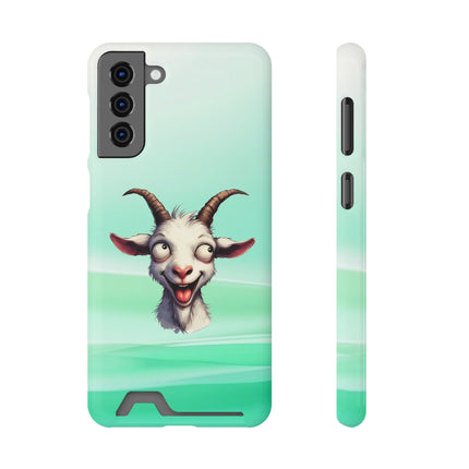 EnchantGuard Phone Case with Card Holder: Style Meets Functionality - Goat