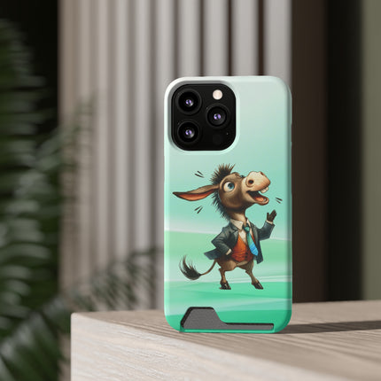 EnchantGuard Phone Case with Card Holder: Style Meets Functionality - Donkey