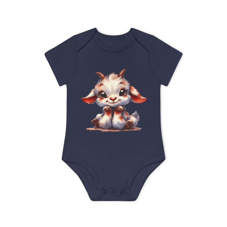 SnuggleNest Organic Baby Bodysuit (Short Sleeves) Goat