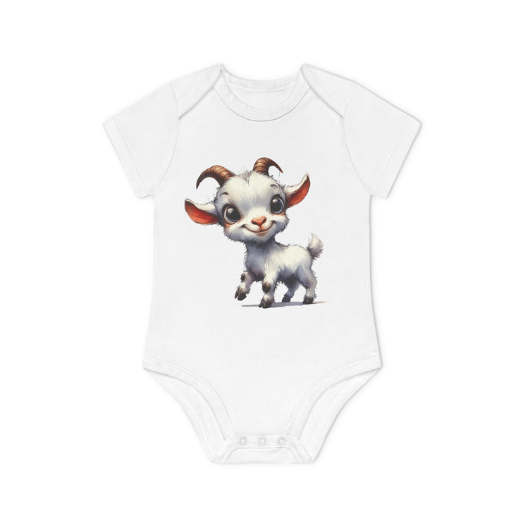 SnuggleNest Organic Baby Bodysuit (Short Sleeves) Goat