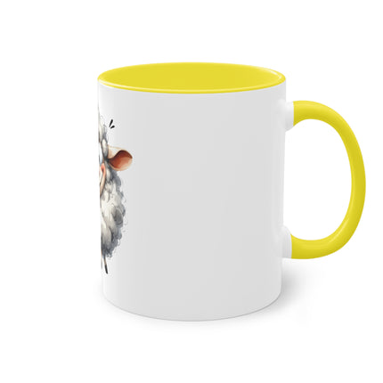 Harmony Two-Tone Coffee Mug: Sip in Style, Revel in Comfort - Sheep