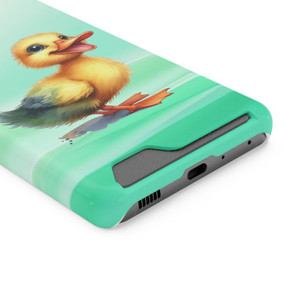 EnchantGuard Phone Case with Card Holder: Style Meets Functionality - Duck