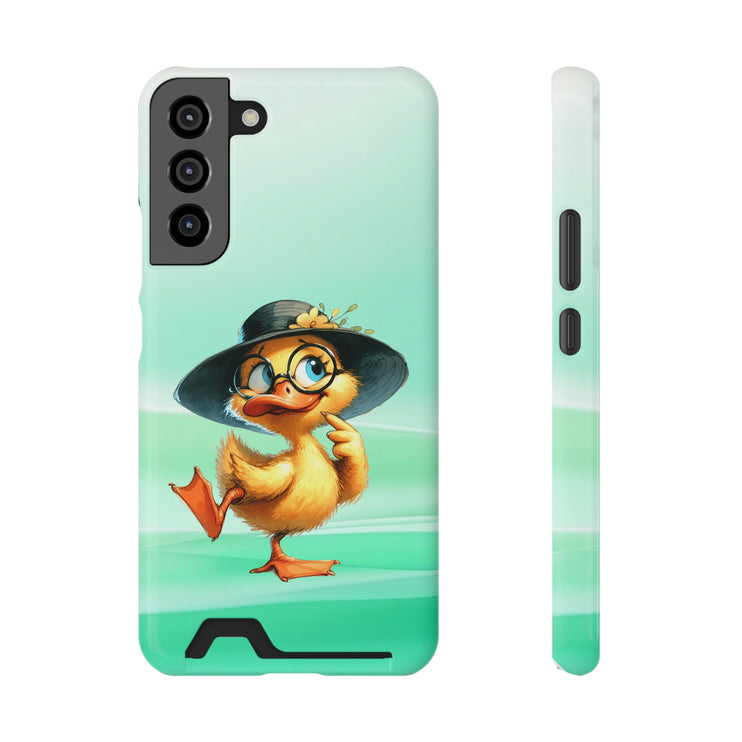 EnchantGuard Phone Case with Card Holder: Style Meets Functionality - Duck